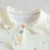 Camiseta POLO Colorida com Estampa de Estrelas para Meninas 2026 Outono Manga Longa Primavera e Outono Elegante Gola Boneca Top Versátil