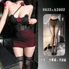 Yesiye Estilo Escuro Garota Popular Malha Transparente Flor Tridimensional Gola Halter Lingerie Sexy Vestido sem Costas 9833