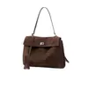 Bolso Tote Rodeo de Cuero Genuino de Gran Capacidad, Bolso de Hombro Cruzado Práctico para el Trabajo, Bolso de Mano de Alta Gama con Patrón de Cocodrilo para Mujer