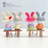 Muñeca Sólida de PVC Conejo de Dibujos Animados Micro Paisaje Escritorio Coche Pequeños Adornos DIY Suculenta Decoración de Jardinería Paisajismo