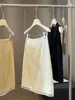 Saia de Bolinhas Inspirada em Design para Mulheres, Nova Saia de Renda com Patchwork Linha A Justa ao Corpo Verão 2026, Saia de Comprimento Médio Fashion e Elegante
