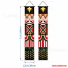 Temu Gran Venta Serie de Banderas Dobles Navideñas Impresión de Alta Definición Papá Noel Muñeco de Nieve Banderín Decorativo para Pasillo