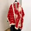 Bufanda de Imitación Cachemir Estilo Camelia Chanel 2026 para Mujer, Bufanda de Cuello Cálida Versátil para Invierno, Chal Grande para Habitaciones con Aire Acondicionado