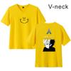 Camiseta de manga corta con cuello en V y estampado de animación de batalla de hechizos de Jujutsu Kaisen para parejas, sudadera con capucha de anime