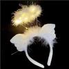 Tiara Auréola de Anjo TikTok Luminosa Coroa de Fada Acessórios de Cabelo Pena Seda Brilhante Anjo Asinhas Tiara Natal