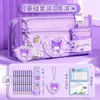 Estuche Sanrio Kuromi modelo nuevo 2026, caja de papelería súper popular para niñas, gran capacidad, alto atractivo estético para estudiantes de primaria