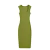 3454 - Vestido bodycon sexy ajustado de estilo europeo y americano, nuevo vestido tipo tank de primavera/verano 2026 para mujer que estiliza la cintura