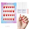 24 Peças de Unhas Postiças Usáveis para Adultos Produtos Acabados Transfronteiriços Patches de Manicure de Alta Qualidade Manicure Amêndoa Removível Atacado
