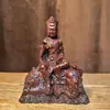Estátuas Sentadas Ornamentos de Ébano Esculpido dos Bodhisattvas Manjushri e Samantabhadra para Adoração em Casa Estátua de Buda Ornaments de Mesa para Salão Budista Artesanato