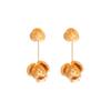 Pendientes Europeos y Americanos de Nuevo Estilo Metálico Exagerados Pendientes Dorados de Flor Grande con Borla Colgante Aguja para la Oreja Femeninos Elegantes Personalizados