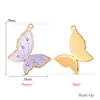 Aço Inoxidável Borboleta Gotejamento de Óleo Banhado a Ouro Diamante Pingente DIY Acessórios de Joia Pulseira Colar Brincos Acessórios Pingente