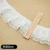 Em Estoque Chiffon Estilo Chanel Franzido Camada Dupla Renda Francesa Acabamento Acessórios de Renda Lolita para Bainha de Saia e Punhos de Manga