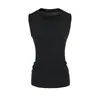 Chaleco de Verano Nuevo de Estilo Europeo y Americano, Cuello Semi Alto, Sin Mangas de Lyocell, Ajuste Delgado, Plisado, Versátil, Elegante