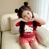 2026 Verão Novo Conjunto de Moda Infantil para Exportação Tendência Fofo Desenho Animado Camiseta de Manga Curta e Shorts Conjunto de Duas Peças Tendência