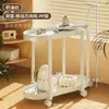 Mesa Lateral Criativa Móvel Minimalista Moderna para Exterior, Carrinho Porta-Objetos com Rodas, Suporte para Lanches, Mesa para Acampamento ao Ar Livre