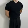 Vendas Diretas da Fábrica Malhas Masculinas Europeias e Americanas Transfronteiriças Novas Peças Tricotadas Casuais Masculinas de Manga Curta Slim e Modernas