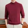 Item quente da transmissão ao vivo suéter masculino gola alta meia outono e inverno engrossado casual camada base malha suéter masculino de lã estilo old money
