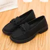 Mocassins Femininos com Solas Grossas, Novo Outono 2025 Estilo Britânico Sapatos Pequenos de Couro, Sapatos Baixos de Solado Plano, Sapatos Femininos de Tamanho Grande, Confortáveis com Salto Baixo