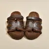 Zapatillas de algodón con velcro de aspecto piel, estilo nuevo 2026 para mujer, suela gruesa, forro de felpa, cálidas, adecuadas para usar tanto en interiores como en exteriores, zapatillas mullidas