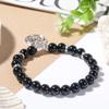 Pulseira Fanni Obsidiana Natural Tecida à Mão Europeia e Americana Boêmia Criativa Lótus Outlet de Fábrica