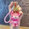 Chaveiro Pingente Urso Violento de Desenho Animado em Resina Pingente de Bolsa para Casal Cordão de Chave de Carro Pingente de Celular Pequeno Presente