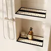Alfombrilla de Drenaje para Nicho de Baño Simple Blanco y Negro, Alfombrilla Absorbente de Agua de Secado Rápido para Estante de Baño, Alfombrilla Absorbente de Agua para Encimera de Baño