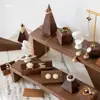 Suporte Exibidor de Joias de Noz Escada de Joias Armazenamento Itens de Exibição Joias Brincos Anéis Prateleira de Quiosque de Janela