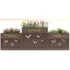 Suporte de Flores de Aço Inoxidável para Exterior Vaso de Flores Varanda Sala de Estar Vaso de Chão Pátio Calha de Flores Divisória de Cerca Caixa de Plantio Canteiro de Flores