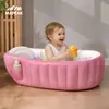 Banheira inflável para bebê, espessada e ampliada, banheira infantil dobrável de PVC, banheira inflável com pedal de pé