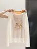 Camiseta de Manga Larga Estilo Coreano para Mujer, Cubre-traje Holgado con Estampado de Acuarela Protección Solar, Top Versátil Adelgazante A12537