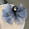 Pinza para el Cabello de Malla con Lazo Dongdaemun, Sencilla y Elegante con un Toque de Lujo, Pinza de Tiburón para la Parte Posterior de la Cabeza, Accesorio para el Cabello de Boutique