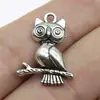 24x18mm 1.7g Prata Antiga Zakka Atacado Direto do Fabricante Pingente de Coruja