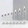 Botellas de vidrio transparente para aceites esenciales al por mayor transfronterizas con gotero de goma 5-120ml dispensador de aceite esencial gotero botellas de vidrio vacías