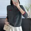Nuevo Cardigan de Punto de Alto Gama Otoño 2026 con Cuello Alto de Pie, Botones, para Mujer, Suéter Abrigo Ajustado