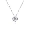 Collar de moissanita cuadrado de moda para comercio exterior transfronterizo, no se decolora, cadena versátil S925 de plata para mujer para el trabajo