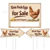 Letrero de Huevos Frescos de Granja Estilo Nuevo Transfronterizo Hecho de Material Plástico Corrugado para Venta de Huevos Rurales y Publicidad en el Patio