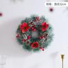 Corona de agujas de pino para decoración navideña transfronteriza, hecha a mano, corona de nieve navideña, accesorios de decoración para ventanas y puertas, venta al por mayor