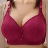 Sutiã Cruzado Plus Size com Franzido Anti-queda Costas Bonitas Respirável Fino Anéis Não Magnéticos Confortável para Mães de Meia-idade e Idosas