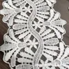 Tiras de Renda Bordada Solúveis em Água de Poliéster Branco Acessórios Decorativos Cortados na Bainha de Roupas Bordado à Mão DIY