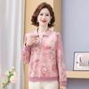 Fábrica Directa Moda para Madres de Mediana Edad y Mayores Blusas Finas Suéteres de Otoño e Invierno para Mujer Camisetas Básicas Prendas de Punto Elegantes con Cuello