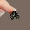 Exquisita pinza de presión negra con pedrería, accesorios para el cabello de princesa, tamaño pequeño, pinza para flequillo, pinza lateral para mechones sueltos, pinza para el cabello para mujer