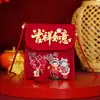 Tecido para Cumprimentos de Ano Novo Estilo Chinês Envelopes Vermelhos, Envelopes Vermelhos de Bênção de Aniversário Infantil, Envelopes Vermelhos com Borla Estampada Exquisite Atacado