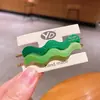 Nuevo Clip Lateral de Acetato Estilo Coreano Primavera y Verano Ondulado Mate Etiqueta Dorada Clip de Una Línea de Alta Gama Clip Lateral Dulce Pasador