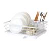 Estante de cocina, escurridor de vajilla, escurridor de platos, escurridor de platos de hierro de doble capa de estilo japonés, estante de almacenamiento de metal