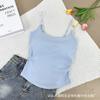 Desejo Puro Doce e Picante Top Camisole Emagrecedor Cintura Plissada Pérola com Bojo Top Emagrecedor Beleza Costas
