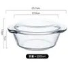Cristal Transparente de Alto Borosilicato con Tapa, Olla de Cristal Resistente al Agua Caliente, Recipiente de Vidrio para Horno de Microondas, Plato para Arroz Horneado, Plato para Barbacoa, Olla para Sopa