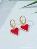 Brincos de Cobre Coração de Pêssego Doce Multicor Transfronteiriços Tendência da Moda Brincos Simples Versáteis Joias Qingdao