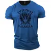 Moderna Nueva Camiseta de Verano Transpirable Cómoda de Cuello Redondo con Estampado de Letras para Hombres, Top Deportivo para Exteriores