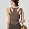 Nuevo top de tirantes de yoga transfronterizo para mujer con copas fijas, adelgazante y versátil, top deportivo de fitness de secado rápido