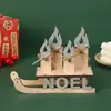 Artesanato de Madeira Personalizado Transfronteiriço para o Natal Enfeites de Papai Noel e Rena Decorações para Festas em Casa